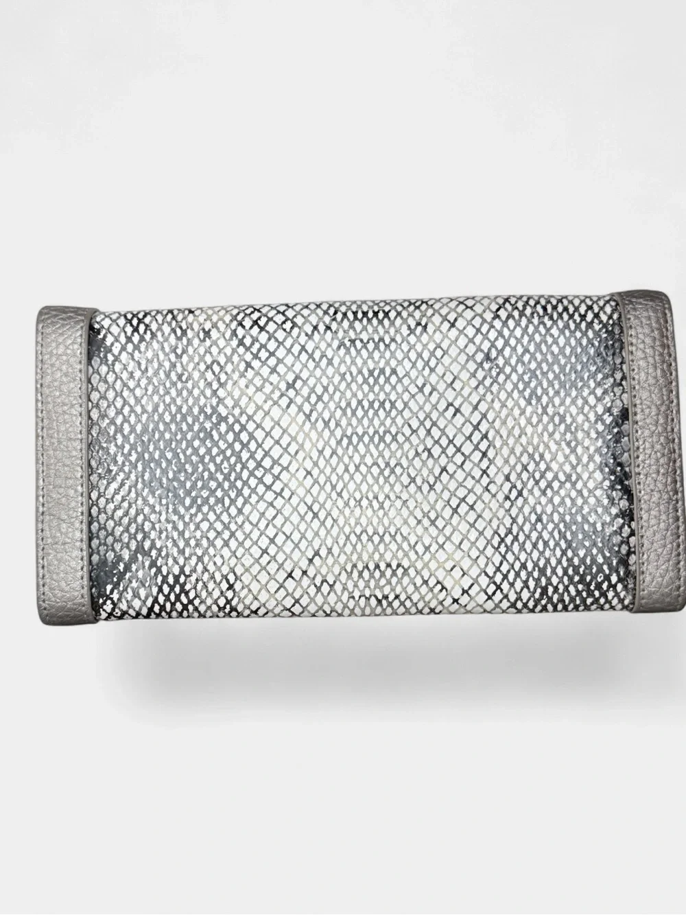 Sharif Silver Snakeskin-Texture Women’s Wallet